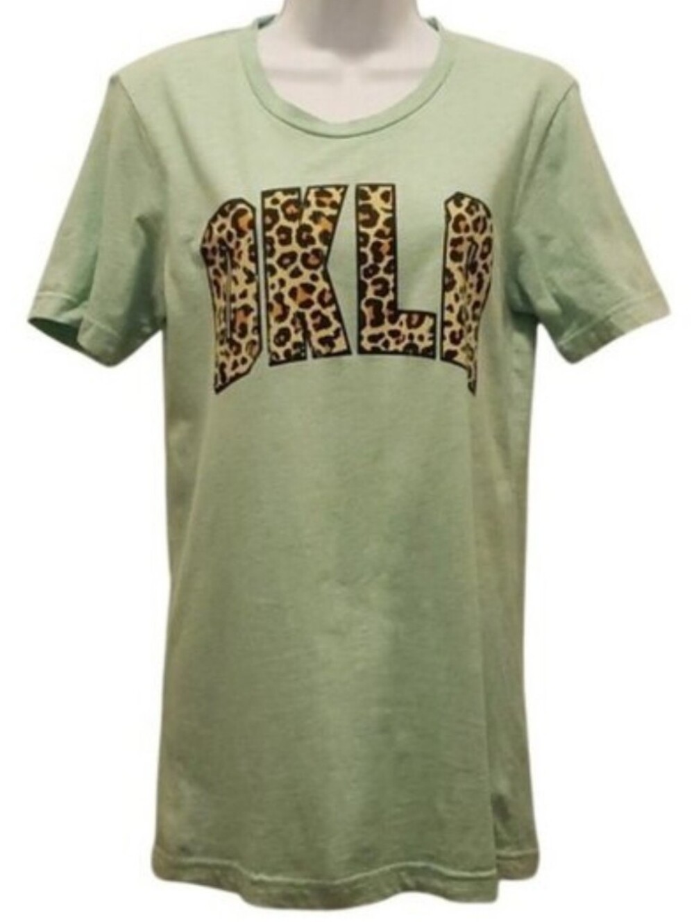 Bella-Canvas "OKLA" T-shirt Oklahoma Leopard Print Small Women's Graphic